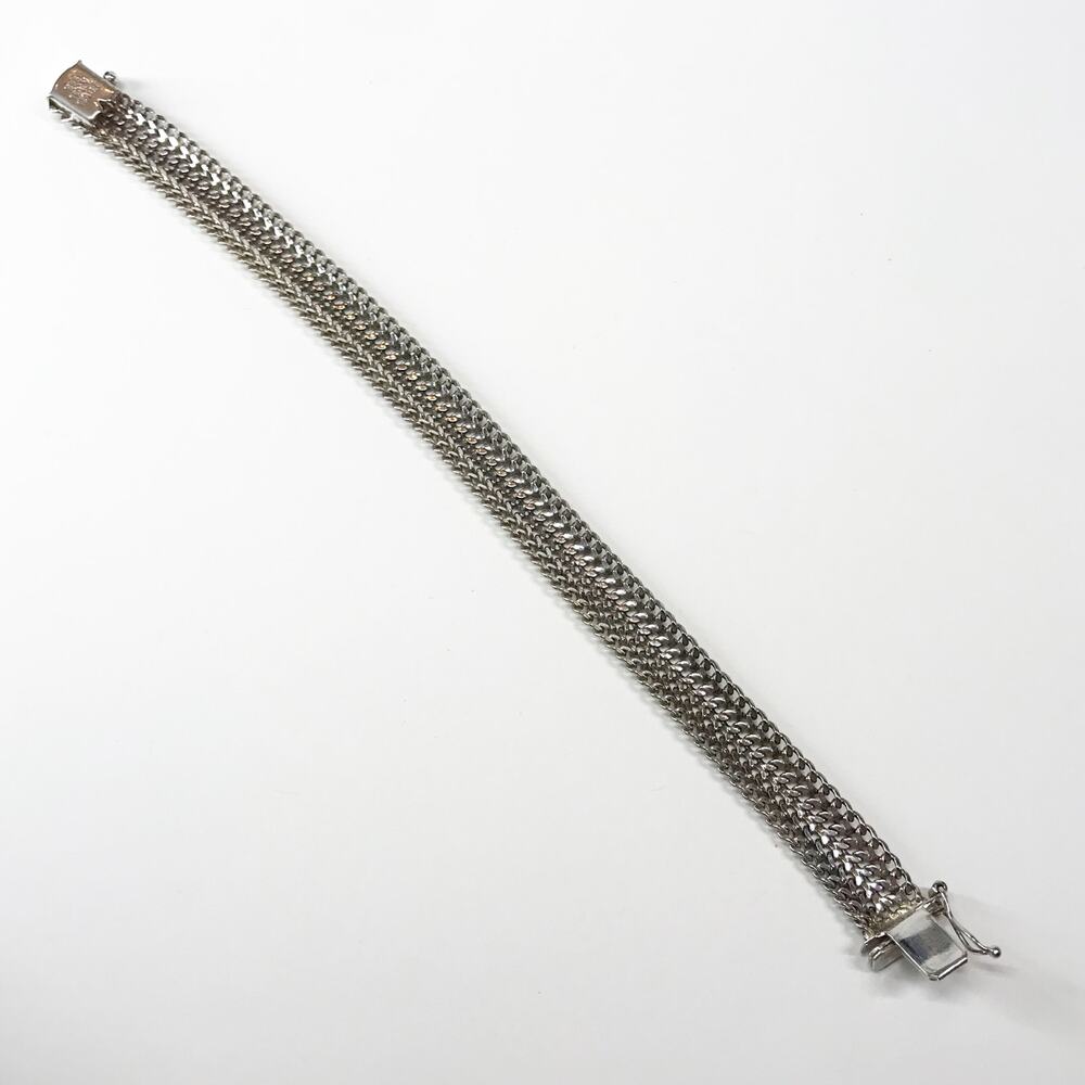 VTG Itaor Signed Italy Sterling Silver 925 Mesh Braided Bracelet 7in 10mm 17g - Picture 11 of 11